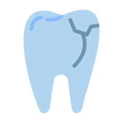 Broken Tooth Vector Design Icon Style