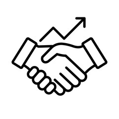 Obraz premium Business partnership icon with growth arrow