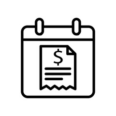 Billing calendar icon with invoice document