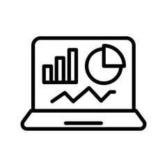 Laptop screen with business analytics dashboard