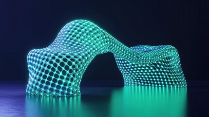 Luminous data bridge futuristic connection digital technology innovation artificial intelligence quantum computing cyberspace exploration