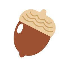 Simple design acorn icon. Vector.