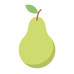 Pear with leaf icon. Vector.