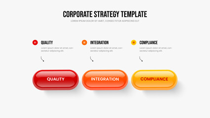 Advertising Proposal Three Option Infographic Slideshow Design. Sales Plan Slide Layout Vector Illustration. Creative Performance 3 Step Diagram Presentation Template.