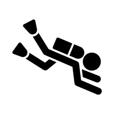 Scuba diving silhouette icon. Vector.