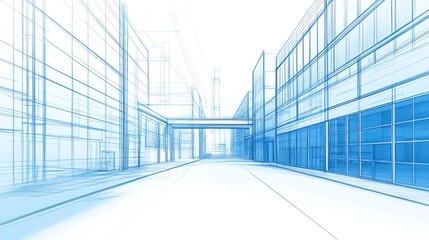 Blueprint of Modern Cityscape: Architectural Design Visualization