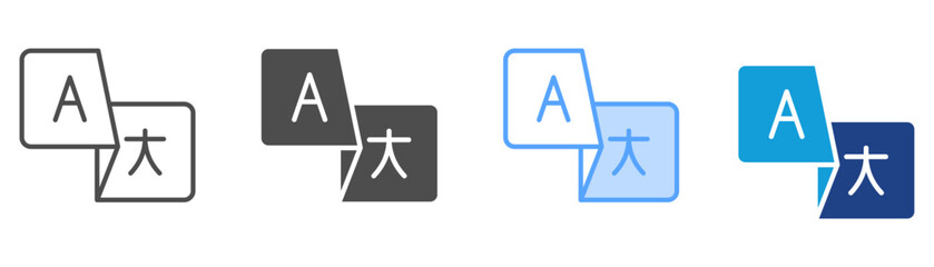 Language Icon Set Multiple Style Collection