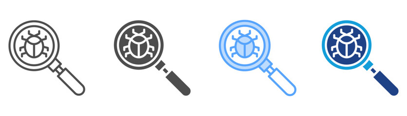 Debugging Icon Set Multiple Style Collection