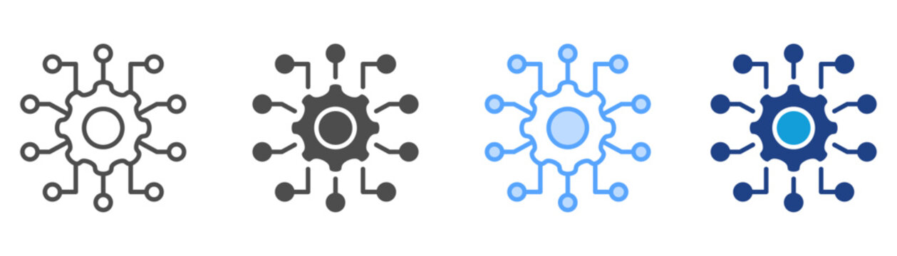 Algorithm Icon Set Multiple Style Collection