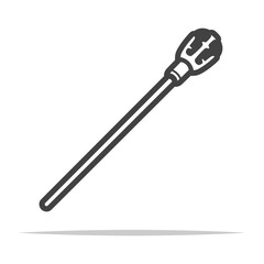 Royal wand staff outline icon transparent vector isolated