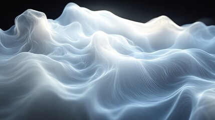 Obraz premium Abstract patterns of swirling smoke and mist in shades of grey and white create an ethereal design.