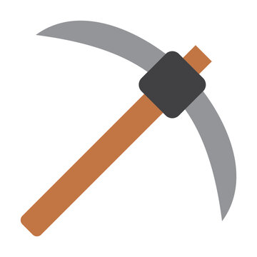 pickaxe tool brown handle gray blade clip art preview