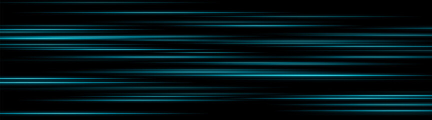 Glowing Blue light trails creating layered motion blur on dark background. Perfect for futuristic UI, digital speed elements, or sci-fi data animations.