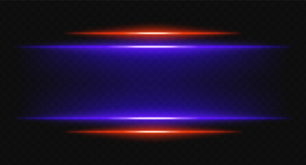 Red and purple glowing horizontal lines with soft gradient glow. Futuristic light effect ideal for digital borders, UI frames, sci-fi HUD visuals.