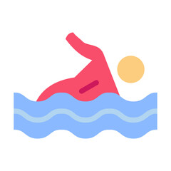 Swimming Vector Design Icon Style