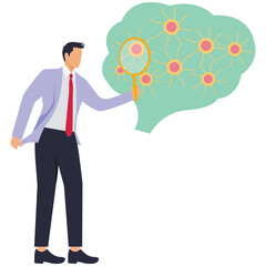 Male doctor Neurons Magnifying Glass