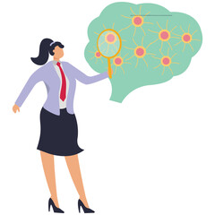 Female doctor Neurons Magnifying Glass