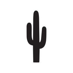 Obraz premium Cactus Silhouette Vector Icon Symbol – Desert Style