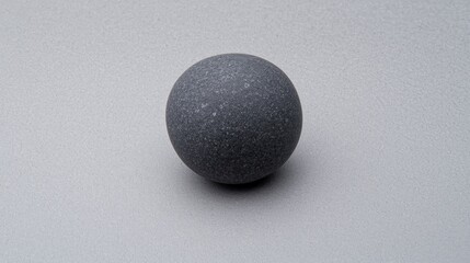 A gray sphere with a rough texture.
