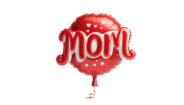 Mom spelling letter balloons Red Color Transparent Background