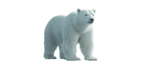 Fototapeta premium Polar Bear Standing. Symbol Of Arctic Wildlife And Climate Change Awareness Isolated On Transparent Background