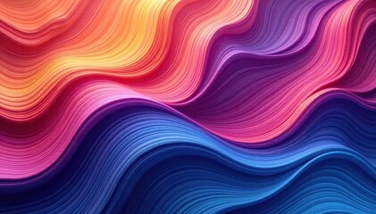 Obraz premium Abstract vibrant wavy stripes, dynamic color gradients, seamless pattern, stripes, aesthetic, colorful