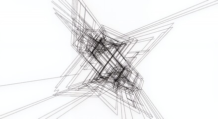 Abstract Geometric Design: Interwoven Lines and Perspectives