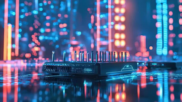the concept of a 7G router. Selective focus