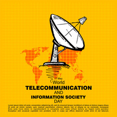 World telecommunication and information society day, poster and banner vector