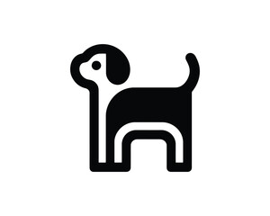 Bold Dog Logo Design in Flat Monochrome Style for Pet Brands
