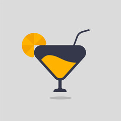 Glass of Orange Ice Illustration