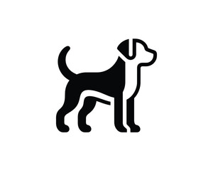 Flat Dog Line Art Logo in Playful Style