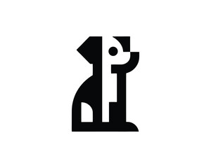 Bold Line Dog Logo in Minimal Vector Style