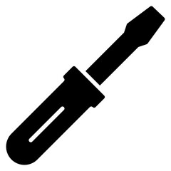 Screwdriver solid Icon for Repair and Construction Services Projects. 42 pixels editable