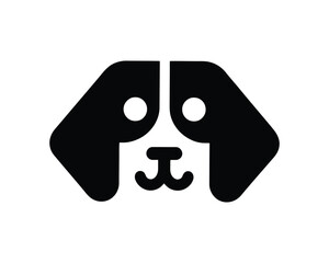 Clean and Bold Black and White Dog Head Icon