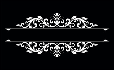 Vintage black and white element. Graphic vector design. Damask graphic ornament