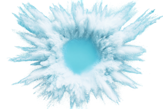 Powder explosion, light blue