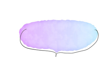 紫のシンプルな水彩風の吹き出し
