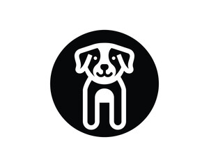 Sleek Monochrome Dog Head Logo in Minimalist Style