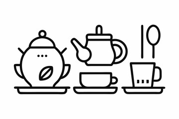 Cup Plate Spoon and Kitchen Icons