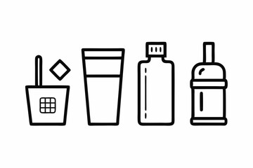 Glass of Water Line Art Icon