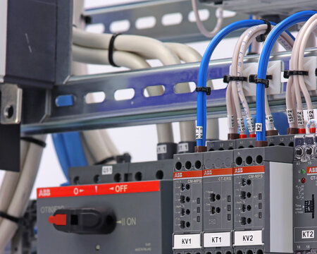 ABB Circuit Breaker, Phase Voltage Monitoring Device from ABB MP-S. In the electrical control panel ABB. 