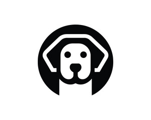 Bold Minimal Dog Head Logo in Simple Monochrome Style