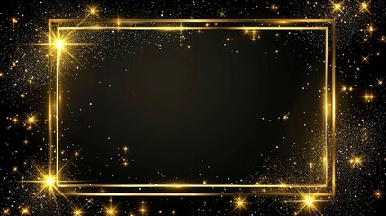 Golden Frame Sparkle Background, glitter , luxury