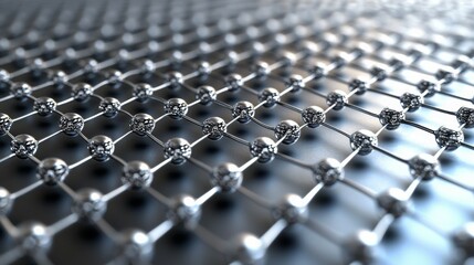 Metal Ball Grid Abstract Network, Metallic , Structure