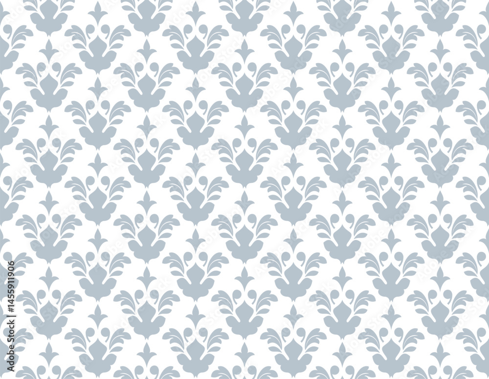 Poster flower geometric pattern. seamless vector background. white and gray ornament