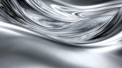 Obraz premium Silver Wave Abstract, metallic, texture