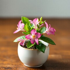 Obraz premium Vibrant Pink and Purple Indoor Potted Flowers: Enhance Home Decor with Blooming Houseplants for Relaxation and Botanical Beauty