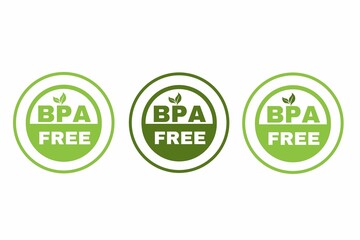 set of eco labels, set of BPA FREE stamp, label, tag, logo, icon, paper BPA FREE, BPA FREE paper, eco friendly sign, for advertising, marketing and promotion concept  