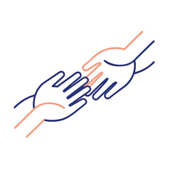 Minimalist Hands Connecting Line Drawing